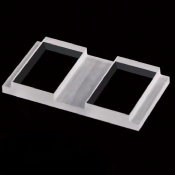 Grooved sapphire glass window
