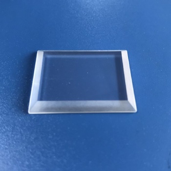 bevelled optical glass window