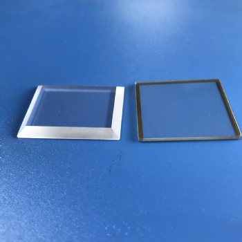 bevelled optical glass window